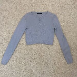 Brandy Melville Blue Cropped Sweater